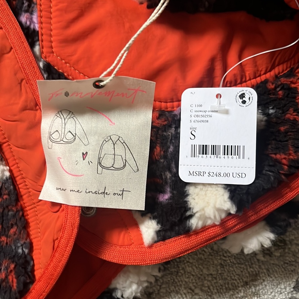 NWOT Free People Movement jacquard sherpa jacket - Picture 6 of 7